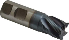 Hertel - 1" Diam, Fine Pitch, 1" LOC, 5 Flute Cobalt Roughing Square End Mill - TiCN Finish, 3-1/2" OAL, 1" Shank Diam, Single End, Centercutting, 30° Helix - USA Tool & Supply