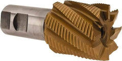Hertel - 2" Diam, Fine Pitch, 2" LOC, 8 Flute Cobalt Roughing Square End Mill - TiN Finish, 6-1/2" OAL, 1-1/4" Shank Diam, Single End, 30° Helix - USA Tool & Supply