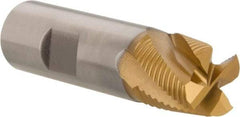 Hertel - 3/4" Diam, Fine Pitch, 3/4" LOC, 4 Flute Cobalt Roughing Square End Mill - TiN Finish, 2-7/8" OAL, 3/4" Shank Diam, Single End, Centercutting, 30° Helix - USA Tool & Supply