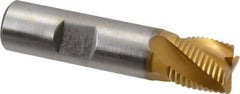 Hertel - 5/8" Diam, Fine Pitch, 5/8" LOC, 4 Flute Cobalt Roughing Square End Mill - TiN Finish, 2-3/4" OAL, 5/8" Shank Diam, Single End, Centercutting, 30° Helix - USA Tool & Supply