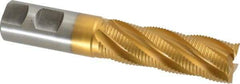 Hertel - 1" Diam, Fine Pitch, 3" LOC, 5 Flute Cobalt Roughing Square End Mill - TiN Finish, 5-1/2" OAL, 1" Shank Diam, Single End, Centercutting, 30° Helix - USA Tool & Supply
