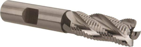 Hertel - 9/16" Diam, Fine Pitch, 1-3/8" LOC, 4 Flute Cobalt Roughing Square End Mill - Uncoated, 3-3/8" OAL, 1/2" Shank Diam, Single End, 30° Helix - USA Tool & Supply