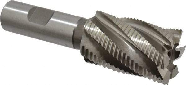 Hertel - 1-1/4" Diam, Fine Pitch, 2" LOC, 6 Flute Cobalt Roughing Square End Mill - Uncoated, 4-1/4" OAL, 3/4" Shank Diam, Single End, 30° Helix - USA Tool & Supply