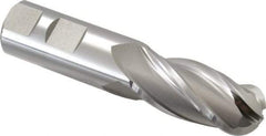 Hertel - 7/8" Diam, 1-7/8" LOC, 4 Flute High Speed Steel Ball End Mill - Uncoated, Single End, 4-1/8" OAL, 7/8" Shank Diam, Spiral Flute - USA Tool & Supply
