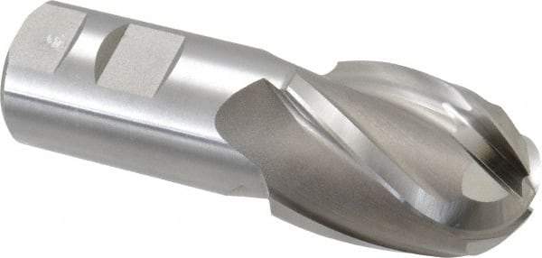 Hertel - 1-1/2" Diam, 2" LOC, 4 Flute High Speed Steel Ball End Mill - Uncoated, Single End, 4-1/2" OAL, 1-1/4" Shank Diam, Spiral Flute - USA Tool & Supply