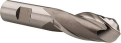 Hertel - 7/8" Diam, 2" LOC, 2 Flute High Speed Steel Ball End Mill - Uncoated, Single End, 4-1/4" OAL, 3/4" Shank Diam, Spiral Flute - USA Tool & Supply