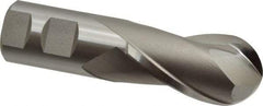 Hertel - 1-3/8" Diam, 2-1/2" LOC, 2 Flute High Speed Steel Ball End Mill - Uncoated, Single End, 5" OAL, 1-1/4" Shank Diam, Spiral Flute - USA Tool & Supply