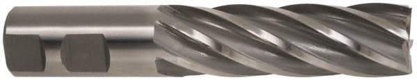 Hertel - 1", 3" LOC, 1" Shank Diam, 5-1/2" OAL, 6 Flute, High Speed Steel Square End Mill - Single End, Uncoated, Spiral Flute, 30° Helix, Centercutting, Right Hand Cut, Right Hand Flute - USA Tool & Supply