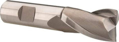 Hertel - 15/16", 1-1/2" LOC, 3/4" Shank Diam, 3-3/4" OAL, 2 Flute, High Speed Steel Square End Mill - Single End, Uncoated, Spiral Flute, 30° Helix, Centercutting, Right Hand Cut, Right Hand Flute - USA Tool & Supply