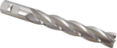 Hertel - 7/8", 5" LOC, 7/8" Shank Diam, 7-1/4" OAL, 4 Flute, High Speed Steel Square End Mill - Single End, Uncoated, Spiral Flute, 30° Helix, Centercutting, Right Hand Cut, Right Hand Flute - USA Tool & Supply