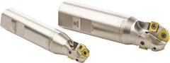 Seco - 24.99mm Cut Diam, 26.01mm Max Depth of Cut, 24.99mm Shank Diam, 5.118" OAL, Indexable Ball Nose End Mill - Straight Shank, R218.19 Toolholder, 218.19 125, SPMX 0903 Insert - USA Tool & Supply