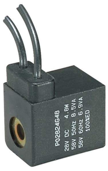 Parker - 12 DC Volt, Class F, Solenoid Coil - 5.5 Watt, IP 65 Enclosure, Use with Parker B Series Viking Valve - USA Tool & Supply