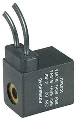 Parker - 12 DC Volt, Class F, Solenoid Coil - 5.5 Watt, IP 65 Enclosure, Use with Parker B Series Viking Valve - USA Tool & Supply