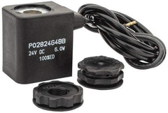 Parker - 24 DC Volt, Class F, Solenoid Coil - 6.0 Watt, IP 65 Enclosure, Use with Parker B Series Viking Valve - USA Tool & Supply