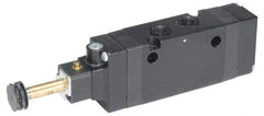Parker - 3/8" NPT Port, Single Solenoid, 2 Position, Valveless Coil, Aluminum Solenoid Valve - Normally Open Through Ports 1 & 2, 145 Max PSI, Buna-N Seal - USA Tool & Supply