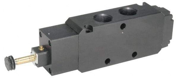 Parker - 3/4" NPT Port, Single Solenoid, 3 Way, Valveless Coil, Aluminum Solenoid Valve - Normally Closed, 145 Max PSI, Buna-N Seal - USA Tool & Supply