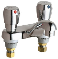 Chicago Faucets - Industrial & Laundry Faucets Type: Lavatory Metering Faucet Style: Deck Mount - USA Tool & Supply