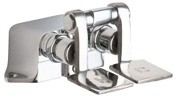 Chicago Faucets - Floor Mounted With Short Pedals Bathroom Faucet - Self Closing Cartridges, No Drain - USA Tool & Supply