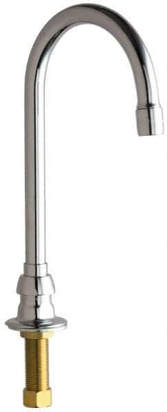 Chicago Faucets - Deck Mounted Bathroom Faucet - Single Supply For Tempered Water, No Drain, Gooseneck Spout - USA Tool & Supply