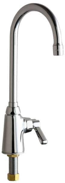 Chicago Faucets - Deck Mount, Bar and Hospitality Faucet without Spray - One Handle, Lever Handle, Gooseneck Spout - USA Tool & Supply