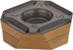 Iscar - IQ845 SYHU0704 TN Grade IC810 Carbide Milling Insert - AlTiN/TiN Finish, 0.165" Thick, 0.543" Inscribed Circle, 0.79mm Corner Radius - USA Tool & Supply