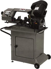 Jet - 5 x 6" Max Capacity, Manual Step Pulley Horizontal Bandsaw - 80, 120 & 200 SFPM Blade Speed, 115/230 Volts, 45 & 60°, 1 Phase - USA Tool & Supply