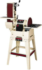 Jet - 48 Inch Long x 6 Inch Wide Belt, 12 Inch Diameter, Horizontal and Vertical Combination Sanding Machine - 2,500 Ft./min Belt Speed, 1-1/2 HP, Single Phase - USA Tool & Supply