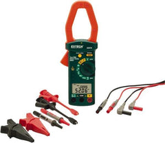 Extech - 4 Piece, Clamp Meter Test Kit - 600 Volt Max, LCD Display - USA Tool & Supply