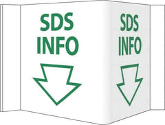 NMC - "SDS Info", 6" Long x 9" Wide, Rigid Plastic Safety Sign - Square, Use for Workplace/Safety - USA Tool & Supply