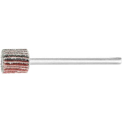 PFERD - 3/8" Diam x 3/8" Face Width, Aluminum Oxide Coated Mounted Flap Wheel - 1/8" Shank Mount, 80 Grit, 75,000 Max RPM - USA Tool & Supply