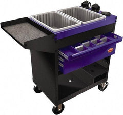 Huot - 18" Wide x 35-1/4" High x 41" Deep, 2 Drawer Tool Cart - 1,000 Lb Capacity, Blue - USA Tool & Supply
