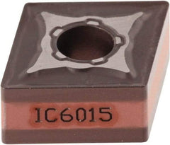 Iscar - CNMG331 M3M Grade IC6015 Carbide Turning Insert - TiCN/Al2O3/TiN Finish, 80° Diamond, 3/8" Inscr Circle, 3/16" Thick, 1/64" Corner Radius - USA Tool & Supply
