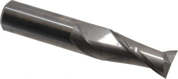 Niagara Cutter - 5/8", 1-1/4" LOC, 5/8" Shank Diam, 3-1/2" OAL, 2 Flute, Solid Carbide Square End Mill - Single End, Uncoated, Spiral Flute, 30° Helix, Centercutting, Right Hand Cut, Right Hand Flute, Series C230 - USA Tool & Supply