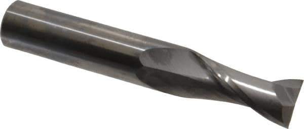 Niagara Cutter - 9/16", 1-1/8" LOC, 9/16" Shank Diam, 3-1/2" OAL, 2 Flute, Solid Carbide Square End Mill - Single End, Uncoated, Spiral Flute, 30° Helix, Centercutting, Right Hand Cut, Right Hand Flute, Series C230 - USA Tool & Supply