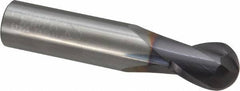 Niagara Cutter - 1/2" Diam, 5/8" LOC, 2 Flute Solid Carbide Ball End Mill - TiAlN Finish, Single End, 2-1/2" OAL, 1/2" Shank Diam, Spiral Flute - USA Tool & Supply