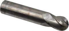 Niagara Cutter - 1/2" Diam, 5/8" LOC, 4 Flute Solid Carbide Ball End Mill - Uncoated, Single End, 2-1/2" OAL, 1/2" Shank Diam, Spiral Flute - USA Tool & Supply