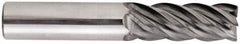 Niagara Cutter - 3/8", 5 Flute, Single End, Solid Carbide, 0.015" Corner Radius End Mill - 2-1/2" OAL, 40° Helix, Right Hand Flute, 7/8" LOC, Right Hand Cut - USA Tool & Supply
