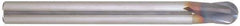 Niagara Cutter - 1/2" Diam, 1/2" LOC, 2 Flute Solid Carbide Ball End Mill - AlTiN Finish, Single End, 4" OAL, 1/2" Shank Diam, Spiral Flute - USA Tool & Supply
