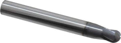 Niagara Cutter - 3/8" Diam, 3/8" LOC, 2 Flute Solid Carbide Ball End Mill - AlTiN Finish, Single End, 3" OAL, 3/8" Shank Diam, Spiral Flute - USA Tool & Supply