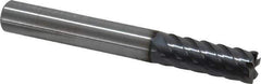 Niagara Cutter - 3/8", 1" LOC, 3/8" Shank Diam, 3" OAL, 6 Flute, Solid Carbide Square End Mill - Single End, AlTiN Finish, Spiral Flute, 45° Helix, Centercutting, Right Hand Cut, Right Hand Flute, Series MZ645 - USA Tool & Supply