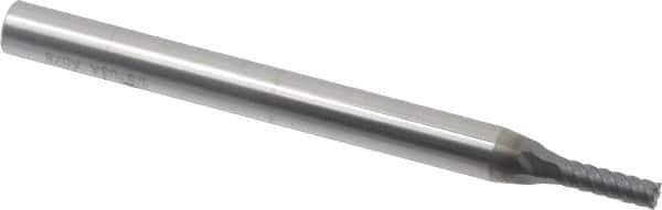 Niagara Cutter - 1/8", 3/8" LOC, 1/4" Shank Diam, 3" OAL, 6 Flute, Solid Carbide Square End Mill - Single End, AlTiN Finish, Spiral Flute, 45° Helix, Centercutting, Right Hand Cut, Right Hand Flute, Series MZ645 - USA Tool & Supply
