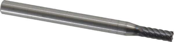 Niagara Cutter - 3/16", 1/2" LOC, 1/4" Shank Diam, 3" OAL, 6 Flute, Solid Carbide Square End Mill - Single End, AlTiN Finish, Spiral Flute, 45° Helix, Centercutting, Right Hand Cut, Right Hand Flute, Series MZ645 - USA Tool & Supply