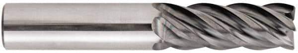 Niagara Cutter - 3/8", 7/8" LOC, 3/8" Shank Diam, 2-1/2" OAL, 5 Flute, Solid Carbide Square End Mill - Single End, AlCrN Finish, Spiral Flute, Variable° Helix, Centercutting, Right Hand Cut, Right Hand Flute, Series STS540 - USA Tool & Supply