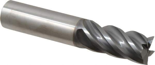 Niagara Cutter - 3/4", 1-1/2" LOC, 3/4" Shank Diam, 4" OAL, 5 Flute, Solid Carbide Square End Mill - Single End, AlCrN Finish, Spiral Flute, Variable° Helix, Centercutting, Right Hand Cut, Right Hand Flute, Series STS540 - USA Tool & Supply
