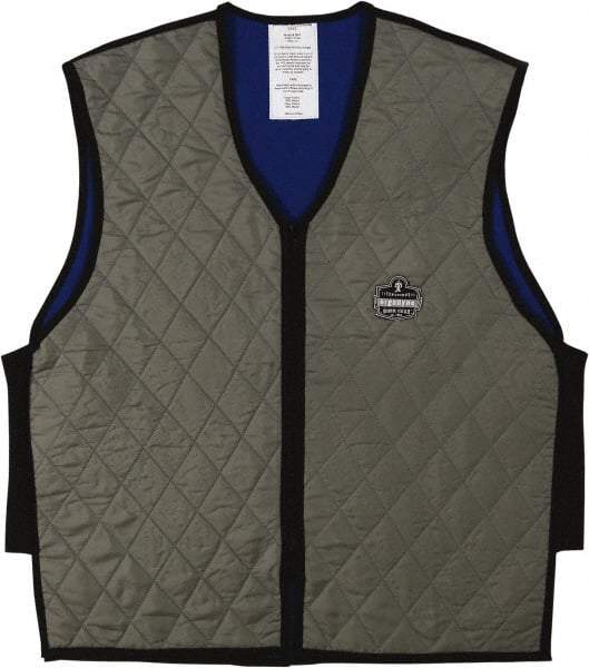 Ergodyne - Size 3XL, Gray Cooling Vest - 50 to 54" Chest, Zipper Front, Nylon - USA Tool & Supply