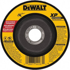 DeWALT - 24 Grit, 9" Wheel Diam, 3/32" Wheel Thickness, Type 27 Depressed Center Wheel - Zirconia Alumina, Resinoid Bond, 6,600 Max RPM - USA Tool & Supply