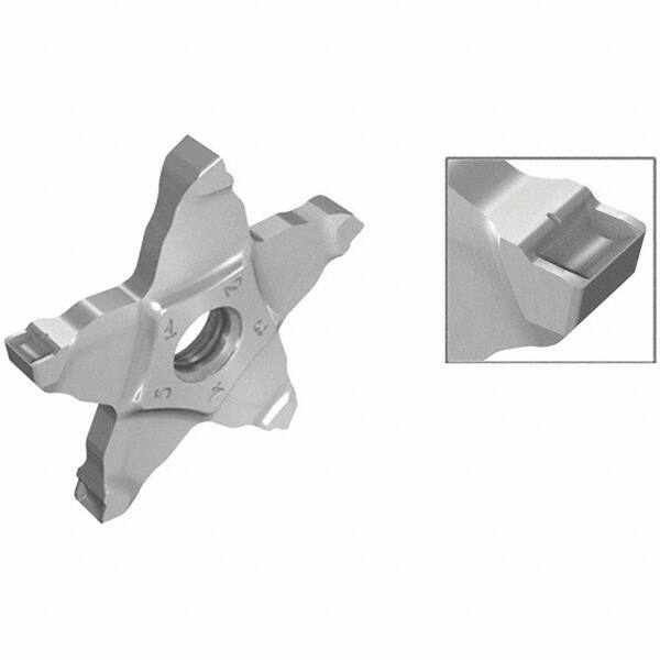 Iscar - PENTA C IC908 Grade, 0.113" Cutting Width, Carbide Cutoff Insert - Neutral Lead Angle, 0.008" Cnr Rad, TiAlN Coated, Other End - USA Tool & Supply