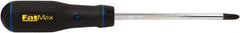 Stanley - #3, 11" OAL, Standard Phillips Screwdriver - 6" Blade Length, Round Shank, Ergonomic Handle - USA Tool & Supply