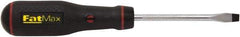 Stanley - 225mm OAL Standard Slotted Screwdriver - 100mm Blade Length, Round Shank, Ergonomic Handle - USA Tool & Supply