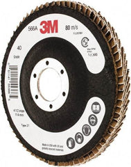 3M - Flap Disc - Cloth Backing, Arbor Attaching System - USA Tool & Supply
